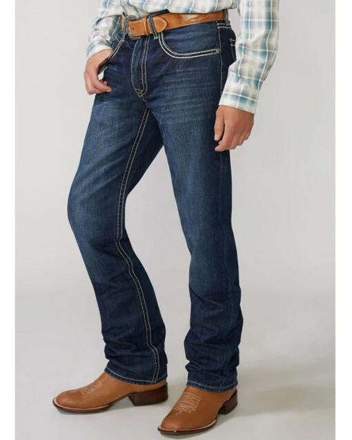 Stetson Men's Rock Fit Barbwire "X" Stitched Boot Jeans - Big & Tall - Image 2