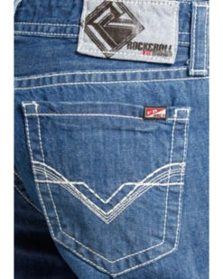 Rock & Roll Denim Men's FR Medium Wash Double Barrel Relaxed Fit Bootcut Jeans -Optimal Clothing Store 0864K1 88 D2