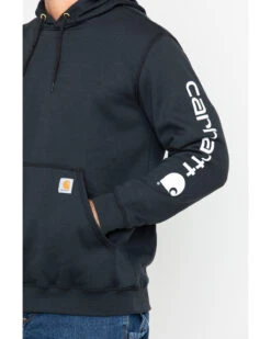 Carhartt Men's Loose Fit Midweight Logo Sleeve Graphic Hooded Sweatshirt - Big & Tall -Optimal Clothing Store 086A46 89 P3