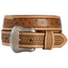 Nocona Basketweave Ostrich Print Leather Belt -Optimal Clothing Store 120N79 38 P1