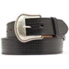 Double S Basketweave Embossed Leather Belt - Big -Optimal Clothing Store 120T95 89 P1