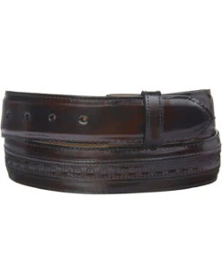 Lucchese Men's Black Cherry Goatskin Leather Belt -Optimal Clothing Store 120W13 87 P2