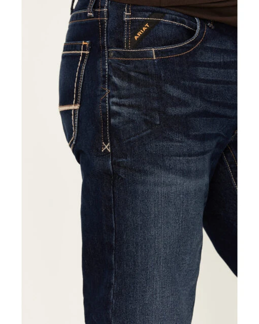 Ariat Men's Rebar M4 Edge Low Rise Maritime Wash Bootcut Jeans - Image 2