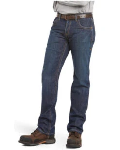 Ariat Men's Dark Wash Shale Low Rise Straight Work Jeans - Big