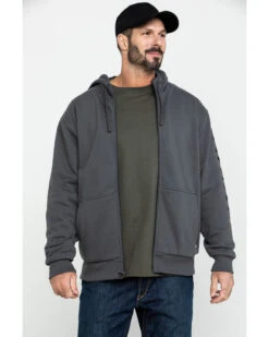 Ariat Men's Gray Rebar All-Weather Full Zip Work Hooded Sweatshirt -Optimal Clothing Store 2000282109 020 P3