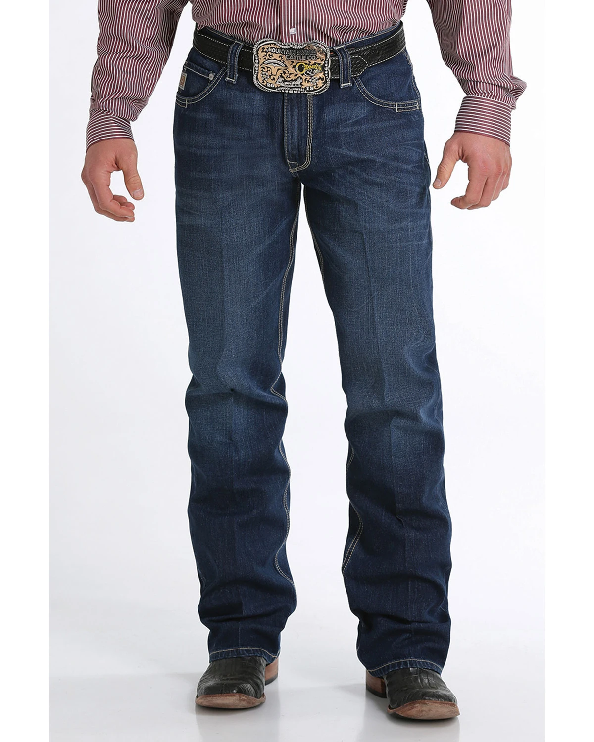 Cinch Men's Carter 2.0 Mid Stone Relaxed Bootcut Jeans 4 Cinch Men's Carter 2.0 Mid Stone Relaxed Bootcut Jeans - Image 2