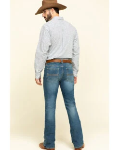 Cody James Men's Hawken Medium Wash Crosshatch Stretch Slim Bootcut Jeans -Optimal Clothing Store 2000295742 400 P5