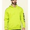 Ariat Men's Lime Heather Rebar Graphic Hooded Work Sweatshirt -Optimal Clothing Store 2000322153 300 P1