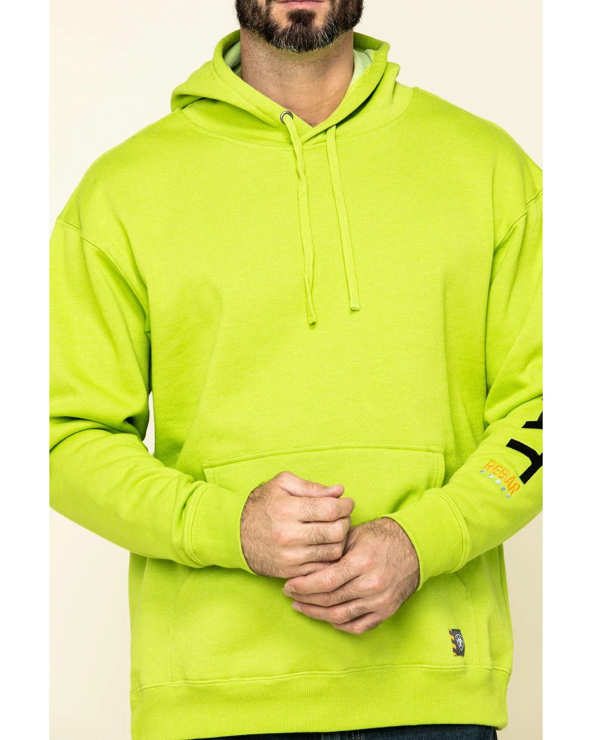 Ariat Men's Lime Heather Rebar Graphic Hooded Work Sweatshirt 6 Ariat Men's Lime Heather Rebar Graphic Hooded Work Sweatshirt - Image 4