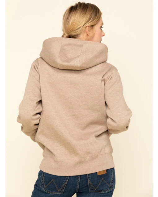 Ariat Women's Dark Oatmeal Heather Rebar Skill Set Zip Hooded Pullover - Image 2