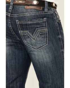 Rock & Roll Denim Men's Dark Double Barrel Relaxed Straight Leg Jeans -Optimal Clothing Store 2000333350 400 P4