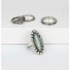 Prime Time Women's Silver Turquoise Ring Set -Optimal Clothing Store 2000333944 040 P1