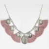 Prime Time Women's Pink Tassel & Silver Concho Necklace 1 Prime Time Women's Pink Tassel & Silver Concho Necklace -Optimal Clothing Store 2000334028 040 P1