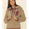 Wanakome Women's Fay Snap Neck Sherpa Hooded Pullover -Optimal Clothing Store 2000336329 280 P1