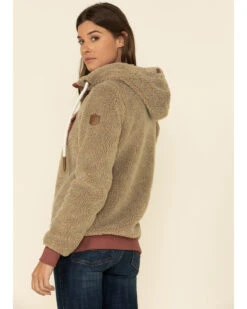 Wanakome Women's Fay Snap Neck Sherpa Hooded Pullover -Optimal Clothing Store 2000336329 280 P5