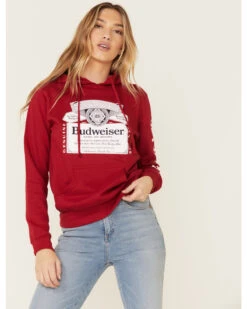 Brew City Beer Gear Women's Budweiser Graphic Hooded Sweatshirt -Optimal Clothing Store 2000336457 600 P3