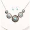Prime Time Jewelry Women's 5 Concho Necklace And Earrings Set -Optimal Clothing Store 2000338299 040 P1