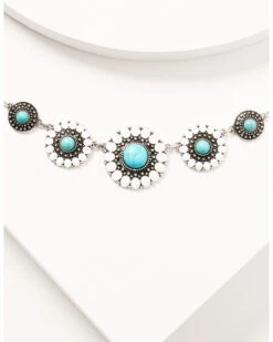 Prime Time Jewelry Women's Silver Turquoise & White Concho Jewelry Set -Optimal Clothing Store 2000338300 040 P2