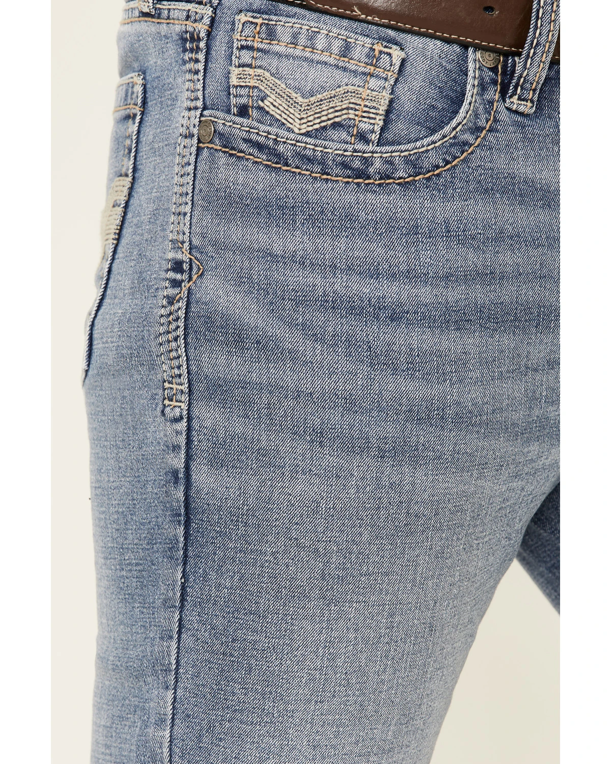 Cody James Men's Mustang Light Wash Stretch Slim Straight Jeans 5 Cody James Men's Mustang Light Wash Stretch Slim Straight Jeans - Image 3