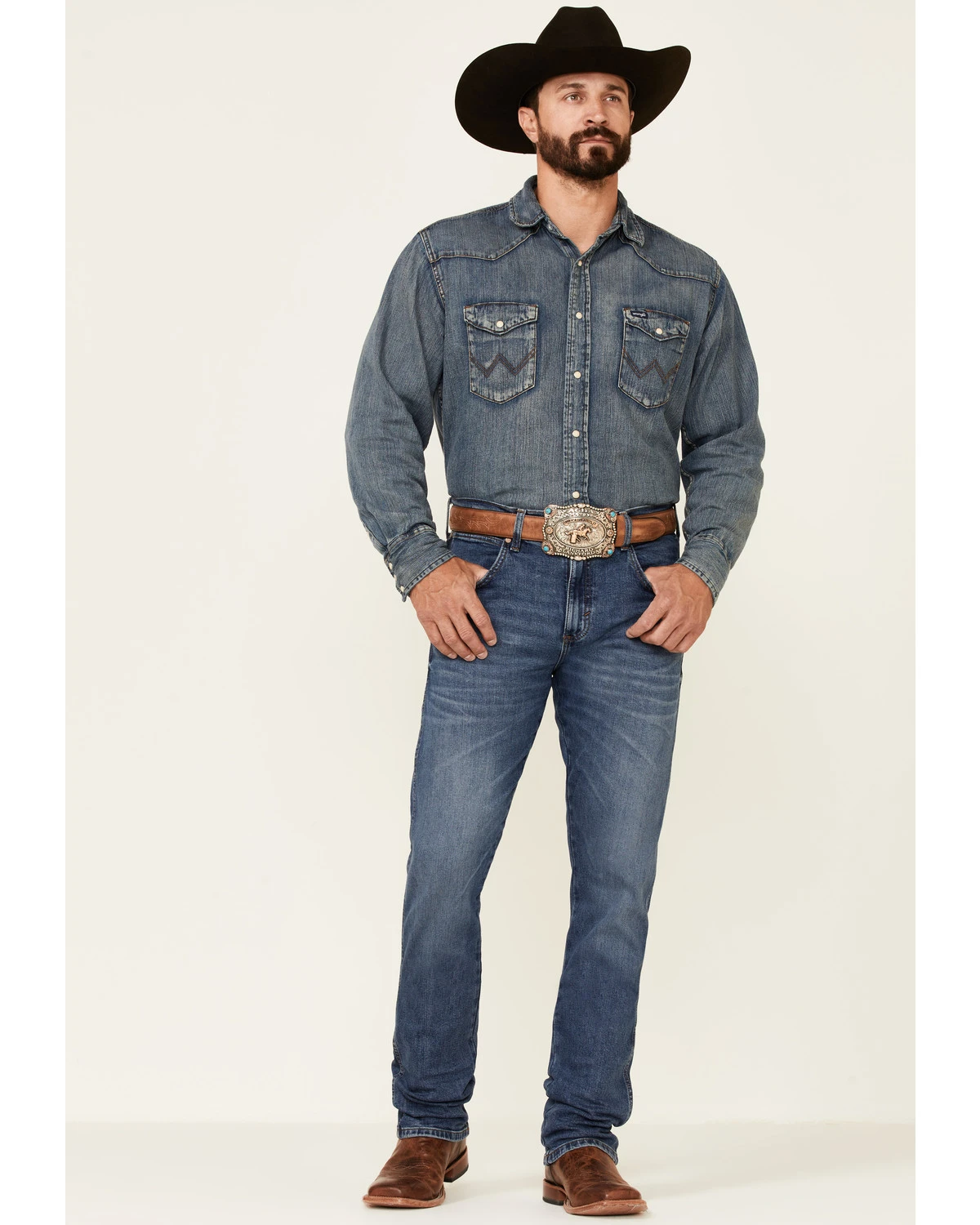 Wrangler Retro Premium Men's Harrick Dark Wash Stretch Slim Straight Jeans 3 Wrangler Retro Premium Men's Harrick Dark Wash Stretch Slim Straight Jeans