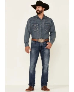 Wrangler 20X Men's Shore Medium Wash Stretch Slim Straight Jeans - Long