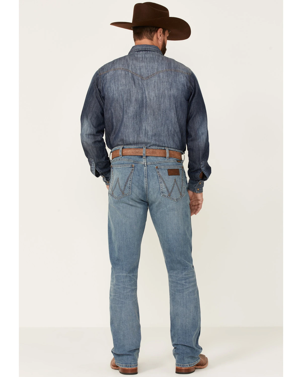 Wrangler Retro Premium Men's Eagleton Light Wash Stretch Slim Bootcut Jeans 5 Wrangler Retro Premium Men's Eagleton Light Wash Stretch Slim Bootcut Jeans - Image 3