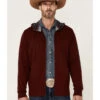 Hooey Men's Maroon Light Weight Logo Zip Hooded Jacket -Optimal Clothing Store 2000342376 640 P1
