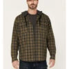 Hawx Men's Plaid Print Robertson Long Sleeve Button Down Hooded Work Flannel Shirt -Optimal Clothing Store 2000342919 341 P1