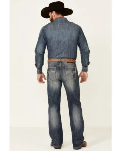 Rock & Roll Denim Men's Double Barrel Dark Vintage Wash Stretch Relaxed Straight Jeans -Optimal Clothing Store 2000345007 400 P2