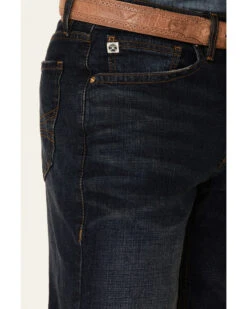 Rock & Roll Denim Men's Hooey Double Barrel Dark Vintage Stretch Relaxed Stackable Bootcut Jeans -Optimal Clothing Store 2000345010 400 P4