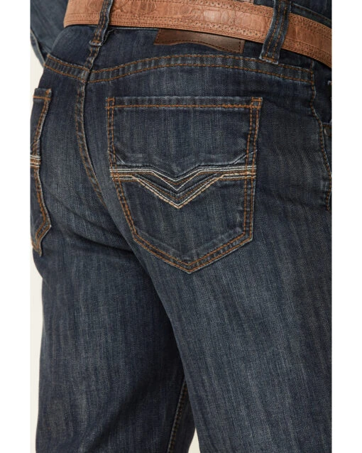 Rock & Roll Denim Men's Double Barrel Dark Wash Stretch Relaxed Straight Jeans - Image 4