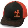 Oil Field Hats Men's Charcoal & Orange Bean Stitch Fade Trucker Cap -Optimal Clothing Store 2000346206 022 P1