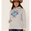 Stetson Women's Southwestern Logo Fleece Pullover Hoodie -Optimal Clothing Store 2000346354 020 P1