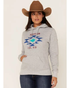 Stetson Women's Southwestern Logo Fleece Pullover Hoodie