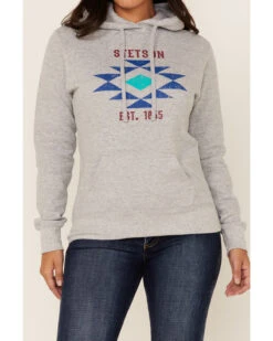 Stetson Women's Southwestern Logo Fleece Pullover Hoodie -Optimal Clothing Store 2000346354 020 P3