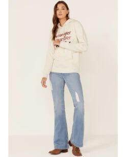 Wrangler Women's Multi Stacked Logo Shirttail Pullover Hoodie -Optimal Clothing Store 2000350345 104 P4