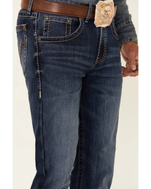 Rock 47 By Wrangler Men's Horizon Dark Wash Stretch Slim Bootcut Jeans - Image 2