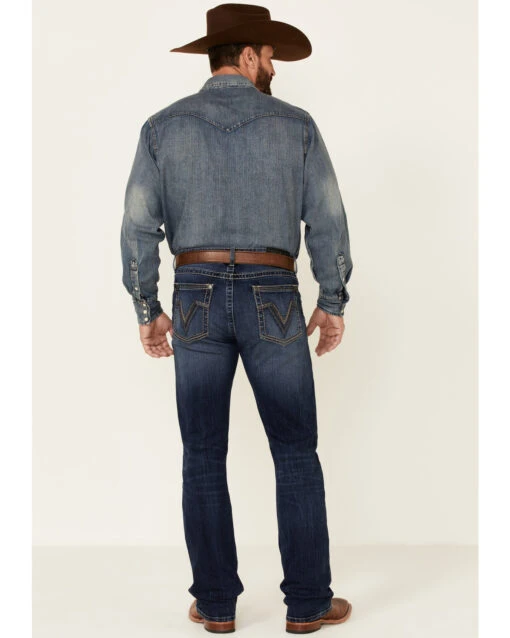 Rock 47 By Wrangler Men's Horizon Dark Wash Stretch Slim Bootcut Jeans - Image 3