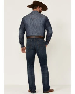 Rock & Roll Denim Men's Hooey Dark Vintage Double Barrel Relaxed Stackable Bootcut Jeans -Optimal Clothing Store 2000351105 400 P4