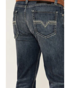 Rock & Roll Denim Men's Dark Wash Revolver Stretch Slim Straight Jeans -Optimal Clothing Store 2000351109 400 P4