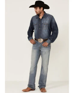 Cody James Core Men's Bear Down Light Wash Stretch Slim Bootcut Jeans