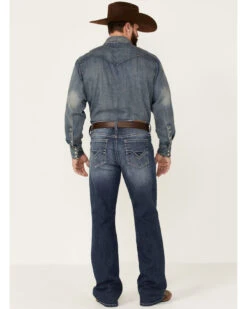 Cody James Men's Double Kicker Medium Dark Wash Stretch Relaxed Bootcut Jeans -Optimal Clothing Store 2000351797 400 P3