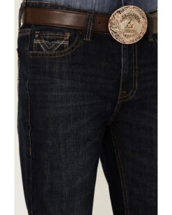 Rock & Roll Denim Men's Dark Wash Double Barrel Relaxed Straight Leg Jeans -Optimal Clothing Store 2000352156 400 P4
