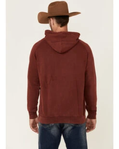 Stetson Men's Red Mineral Wash Distressed Eagle Graphic Hooded Sweatshirt -Optimal Clothing Store 2000354136 400 P4