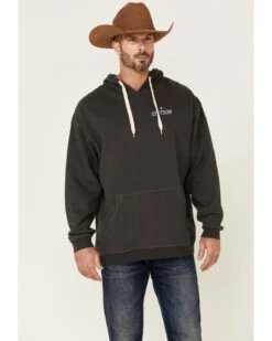 Stetson Men's Gray Vintage Logo Back Graphic Hooded Sweatshirt