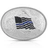 Montana Silversmiths Men's Thin Blue Line Flag Belt Buckle -Optimal Clothing Store 2000355698 040 P1