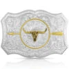 Montana Silversmiths Men's Your Arrow Longhorn Belt Buckle -Optimal Clothing Store 2000355709 040 P1