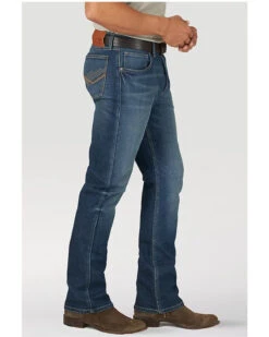 Wrangler 20X Men's No.42 Vintage Dark Wash Stretch Slim Brumsley Bootcut Jeans - Tall