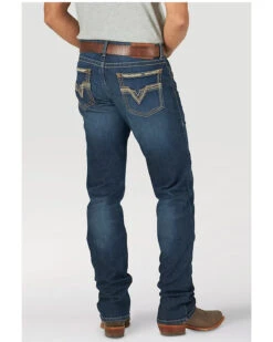 Rock 47 By Wrangler Men's Ruckett Dark Wash Stretch Slim Straight Jeans -Optimal Clothing Store 2000358077 400 P3