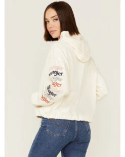 Wrangler Women's Logo Cropped Hoodie 8 Wrangler Women's Logo Cropped Hoodie -Optimal Clothing Store 2000358083 100 P3